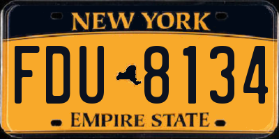 NY license plate FDU8134
