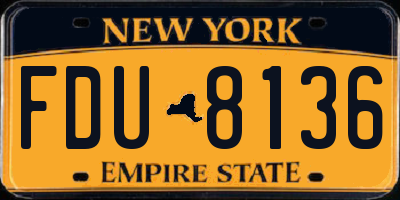 NY license plate FDU8136