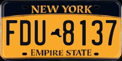 NY license plate FDU8137