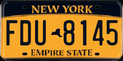 NY license plate FDU8145