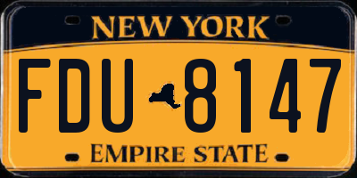 NY license plate FDU8147