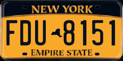 NY license plate FDU8151