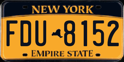 NY license plate FDU8152