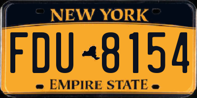 NY license plate FDU8154