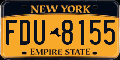 NY license plate FDU8155