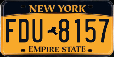 NY license plate FDU8157