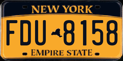 NY license plate FDU8158
