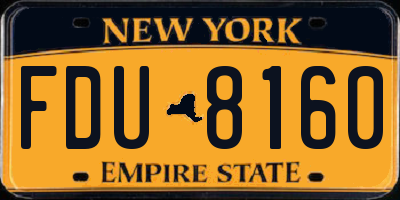 NY license plate FDU8160