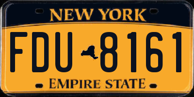NY license plate FDU8161