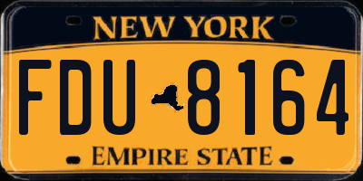 NY license plate FDU8164