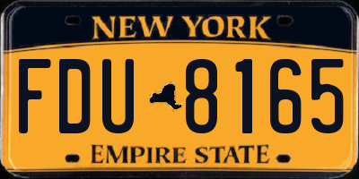 NY license plate FDU8165