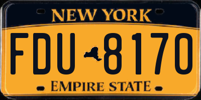 NY license plate FDU8170