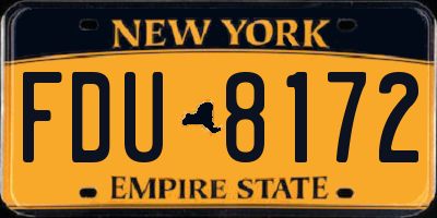NY license plate FDU8172