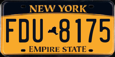 NY license plate FDU8175