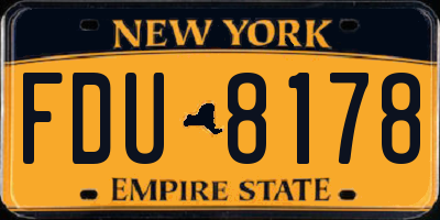 NY license plate FDU8178