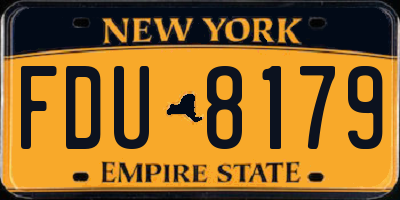 NY license plate FDU8179