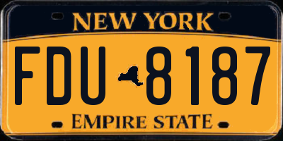 NY license plate FDU8187