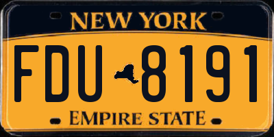 NY license plate FDU8191