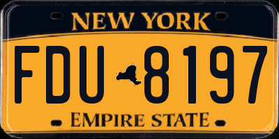 NY license plate FDU8197
