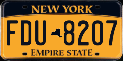 NY license plate FDU8207