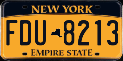 NY license plate FDU8213