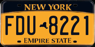 NY license plate FDU8221