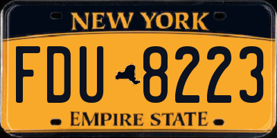 NY license plate FDU8223
