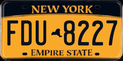 NY license plate FDU8227