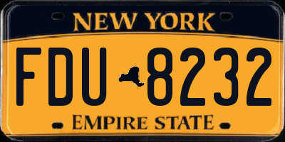 NY license plate FDU8232