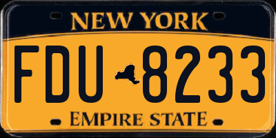 NY license plate FDU8233