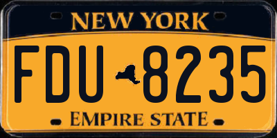 NY license plate FDU8235