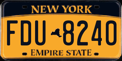 NY license plate FDU8240