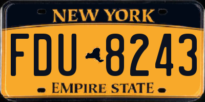 NY license plate FDU8243