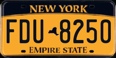 NY license plate FDU8250