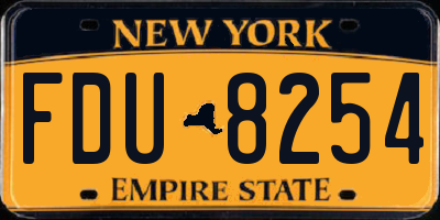 NY license plate FDU8254