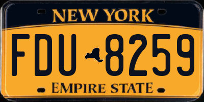 NY license plate FDU8259