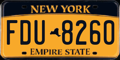 NY license plate FDU8260