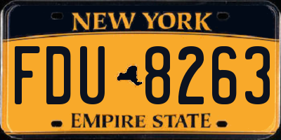 NY license plate FDU8263