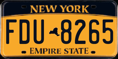 NY license plate FDU8265