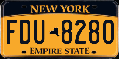 NY license plate FDU8280