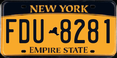 NY license plate FDU8281