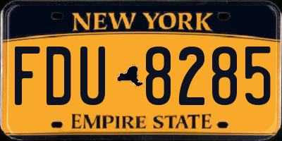NY license plate FDU8285