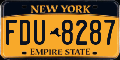 NY license plate FDU8287