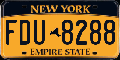 NY license plate FDU8288