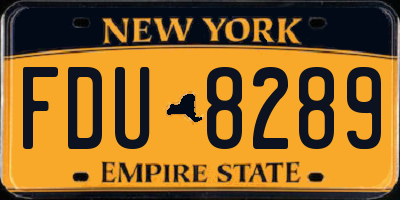 NY license plate FDU8289