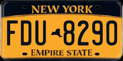 NY license plate FDU8290