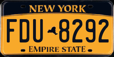 NY license plate FDU8292