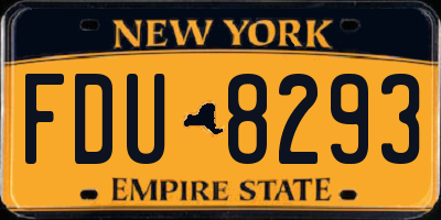 NY license plate FDU8293