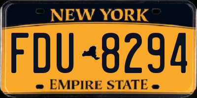 NY license plate FDU8294