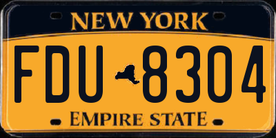 NY license plate FDU8304